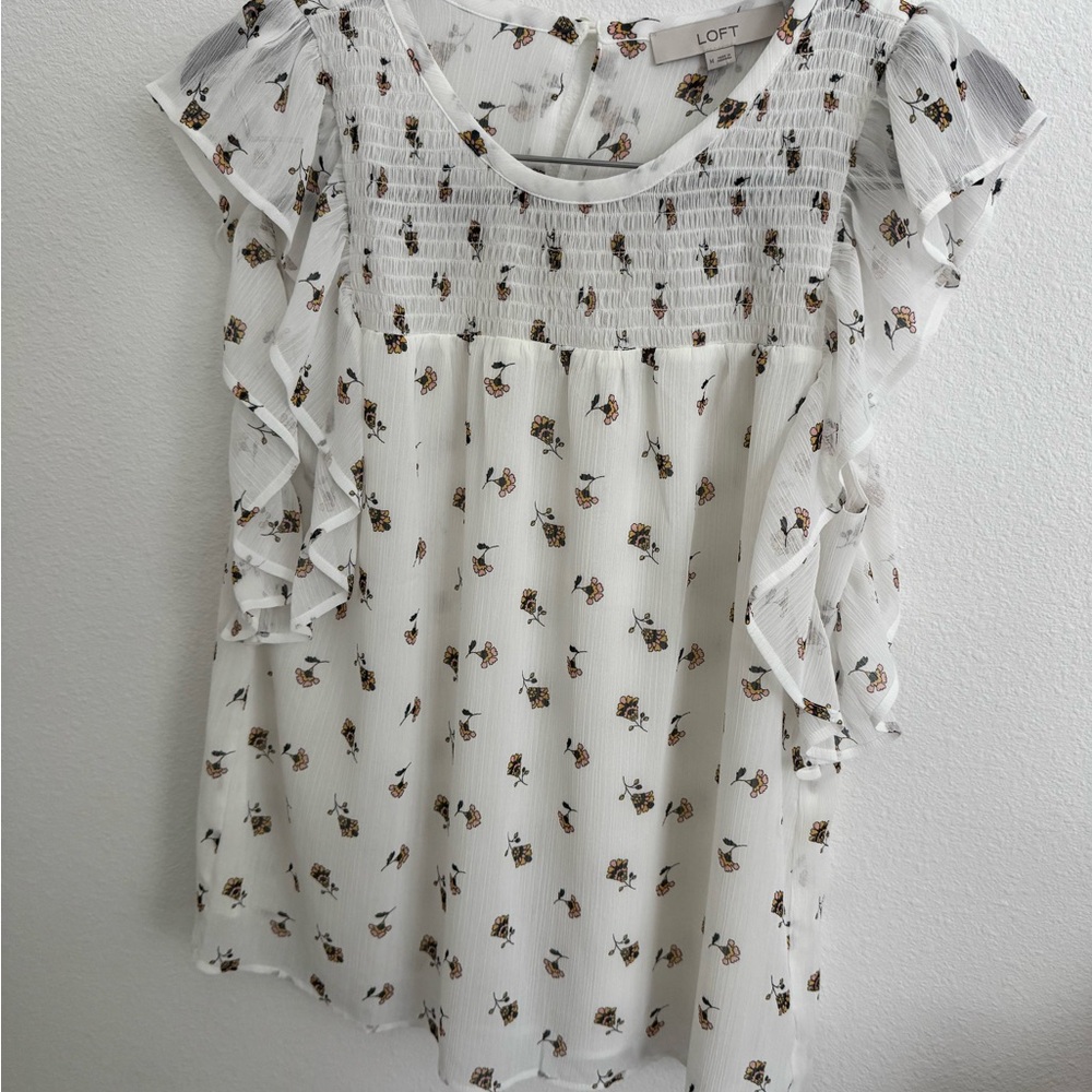 LOFT Elegant Blouse with Delicate Floral Design